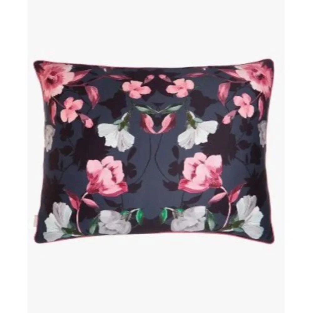 Ted Baker London Blue Pink Floral Rhubarb Duvet Cover & Shams Set Sz Queen New